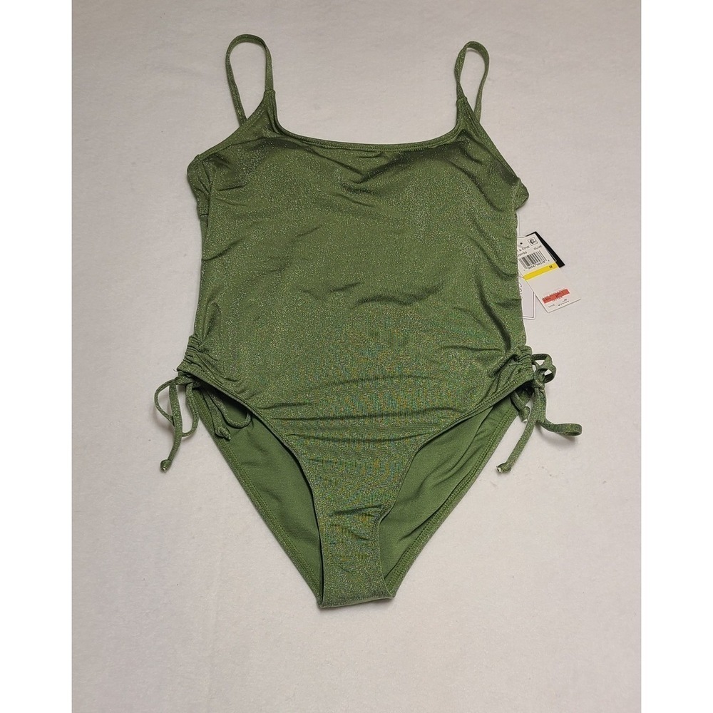Salt + Cove Juniors Olive Green‎ Metallic Shimmer One Piece Swimsuit  M